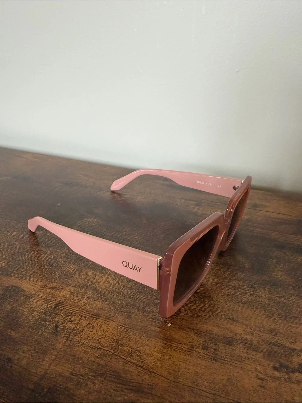 Quay Australia Total Vibe Style Pink Square-Frame Sunglasses